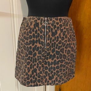 Leopard Short Jean Skirt - NWT - Size L